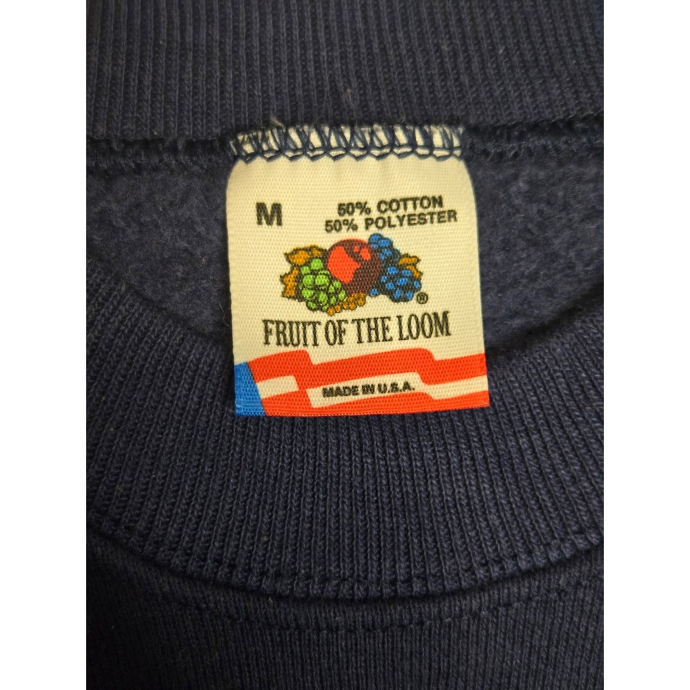 Vintage Fruit of the Loom Allstate Sweatshirt Navy Blue Made in USA Medium - Picture 4 of 5
